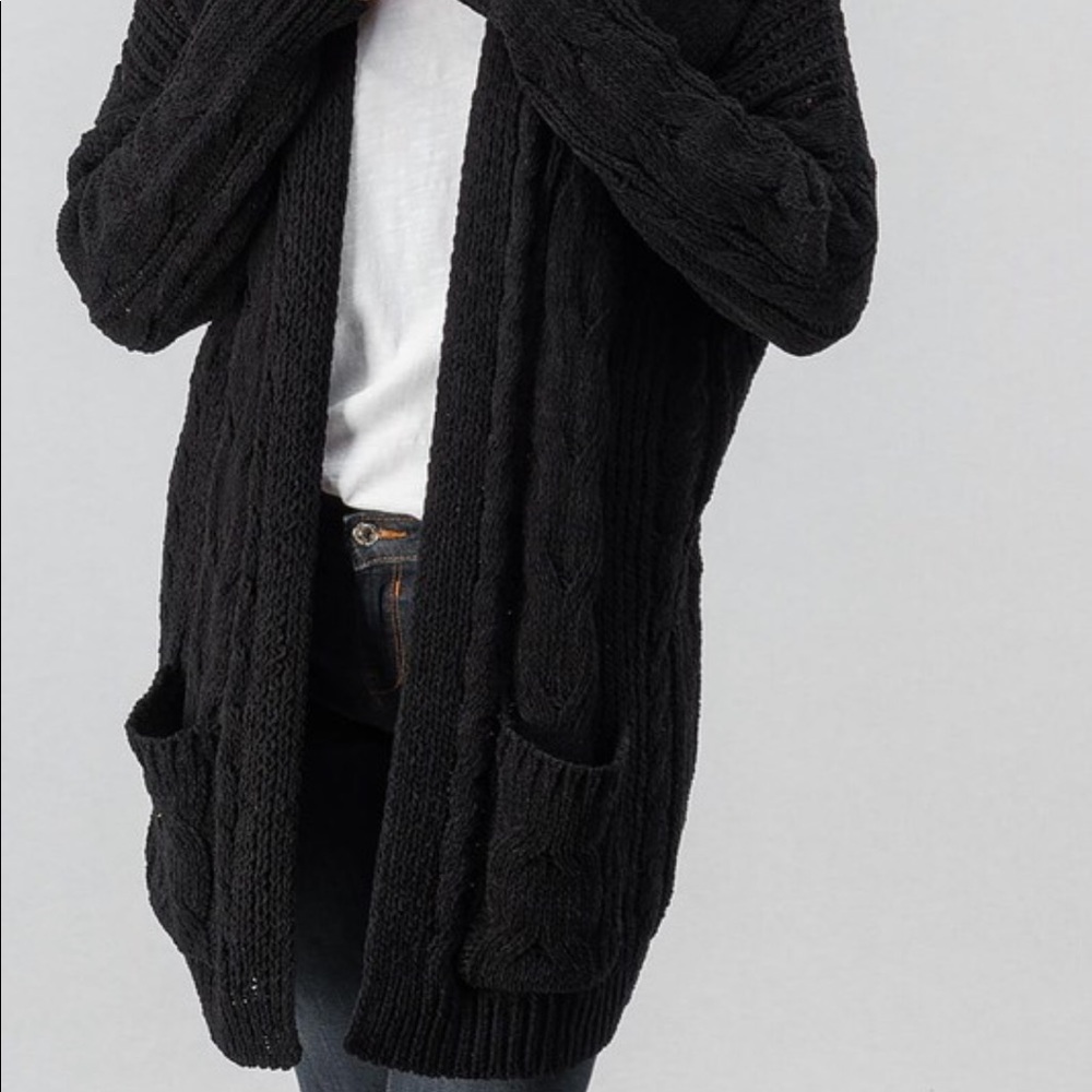 NWT Chunky Cable Knit Open Pocket Grandpa Cardigan - Picture 7 of 7